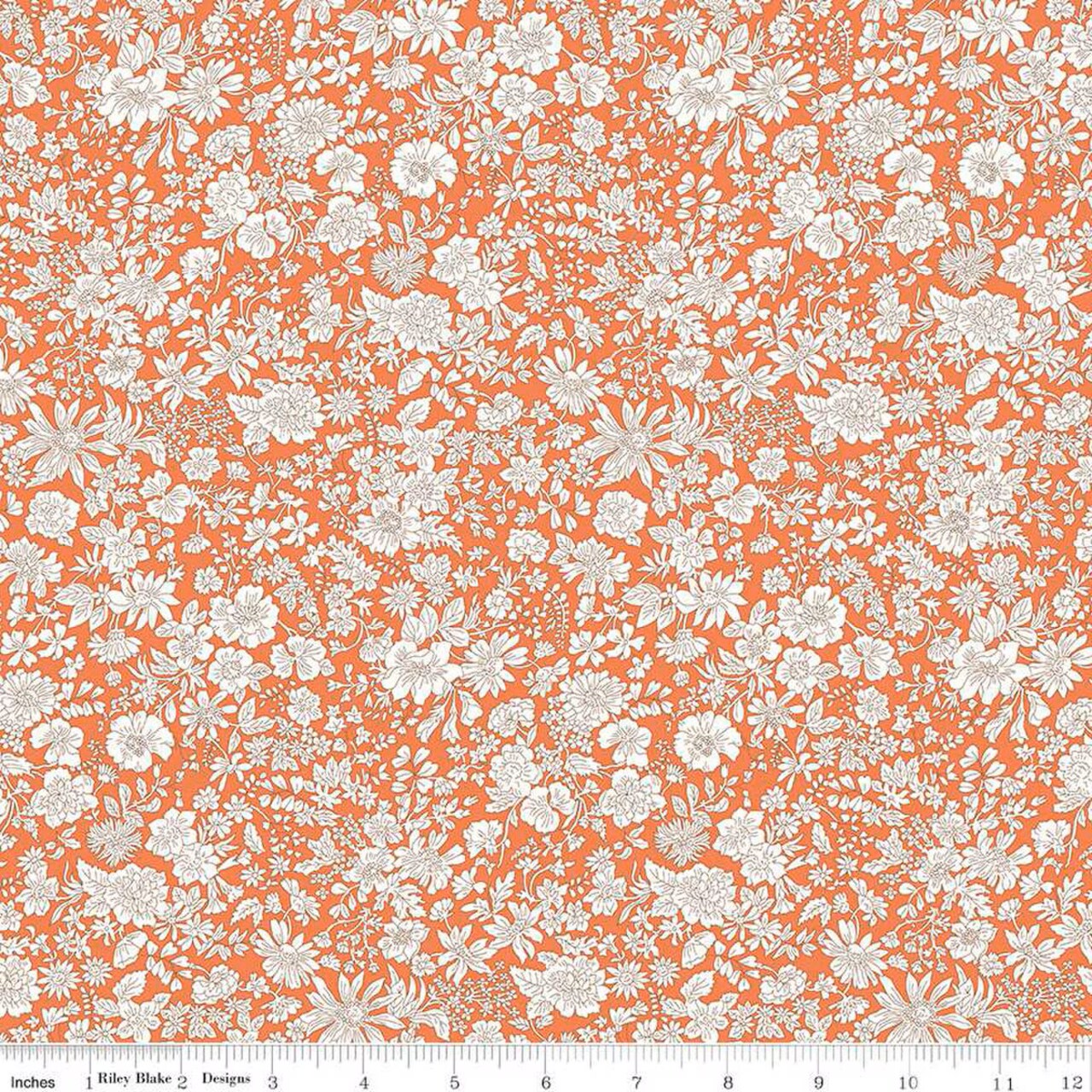 Fabric Liberty Tangerine Emily Belle by the Quarter Yard 01666432A
